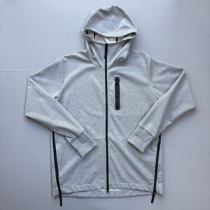 Jack Wolfskin TECH LAB Full Zip Hoodie Jacket Men's Medium Gray Pockets Travel